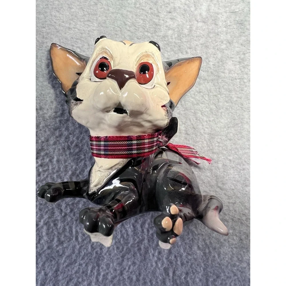 LITTLE PAWS MILLIE Pet KITTEN Gray Black Resin FIGURINE 306-LP-MIL‎ Ceramistone